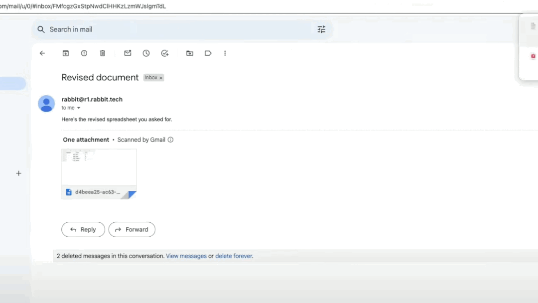 Fig 9 处理完成后表格自动发送至邮箱