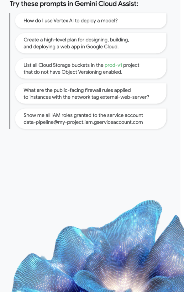 Gemini Cloud Assist 示例提示