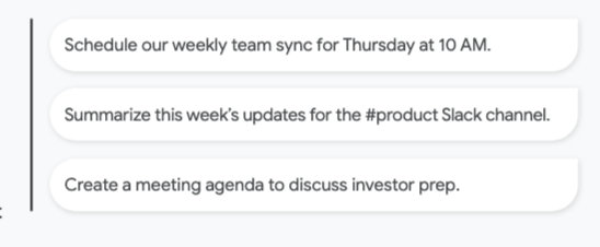Google Agentspace 提示示例