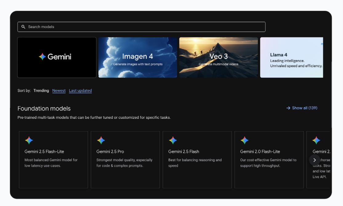 Google Cloud 基础模型库