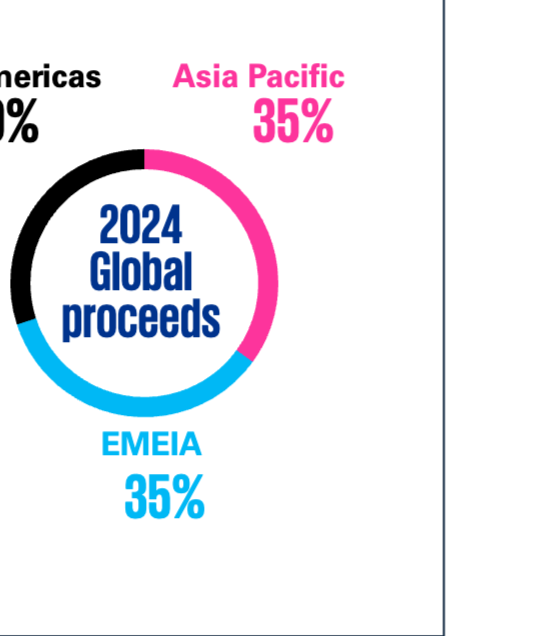 2024年全球募资金额区域分布