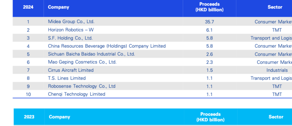 2024年香港十大最大IPO